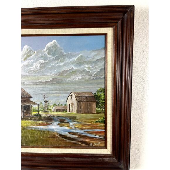 Vintage 1983 Original Signed Framed Oil Painting "After a Rain" - Picture 3 of 10